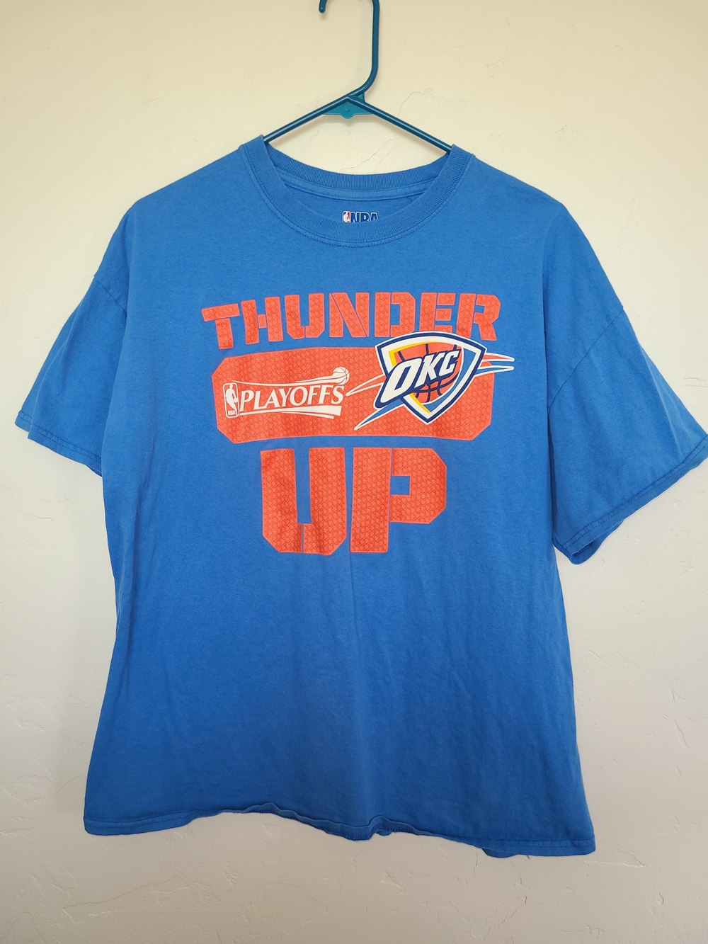 NBA Oklahoma City Thunder 'Thunder Up' Tee - Blue & Orange, XL